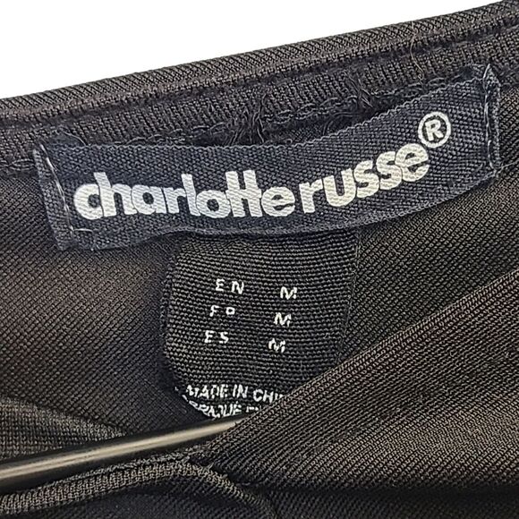 Charlotte Russe Black Long Sleeve Bodycon Sheer Cutout Mini Dress M - Picture 10 of 16